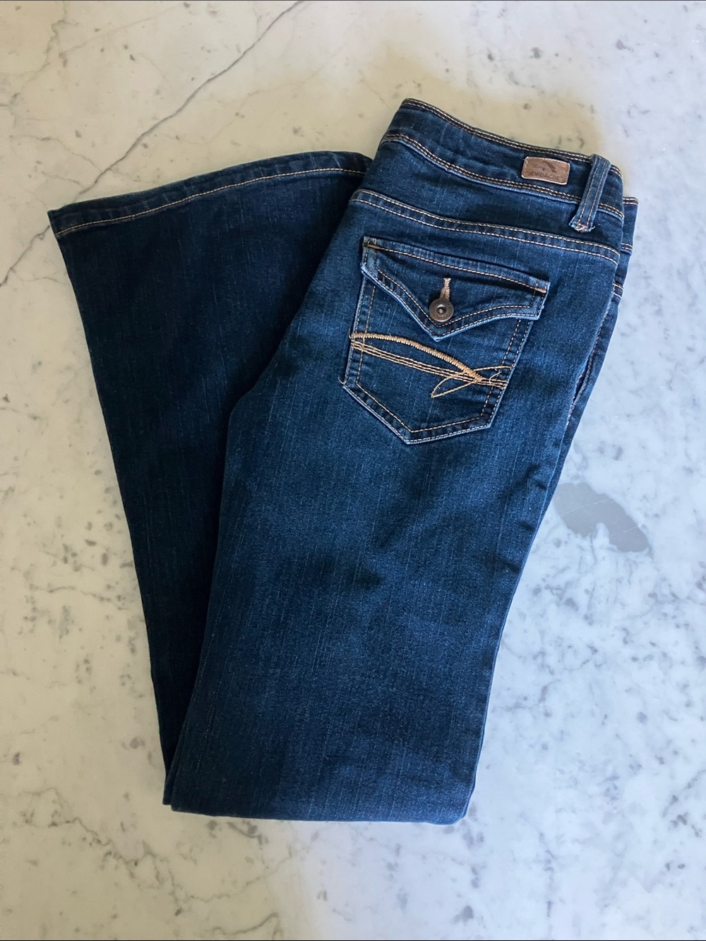 Jordache Dark Blue Bootcut Jeans with Flap Back Pocket